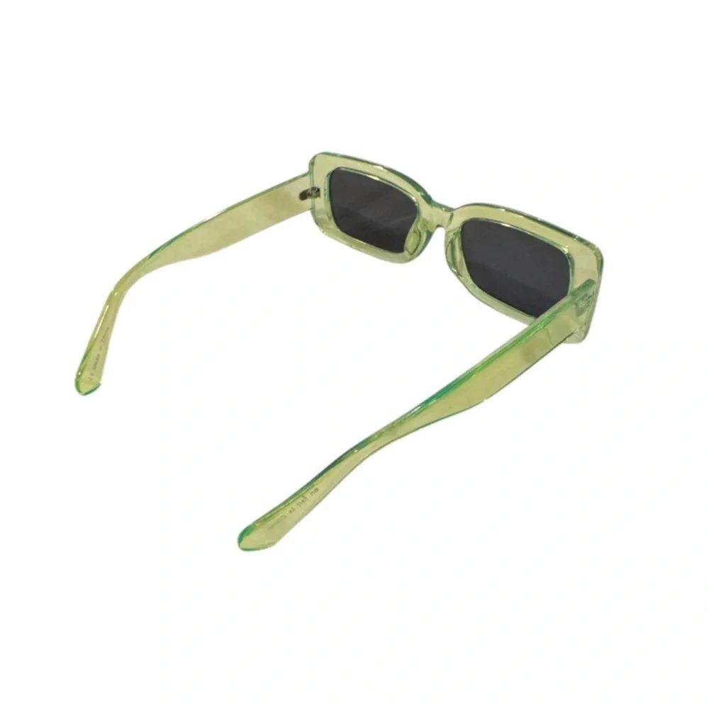 Translucent Lime Rectangular Sunglasses